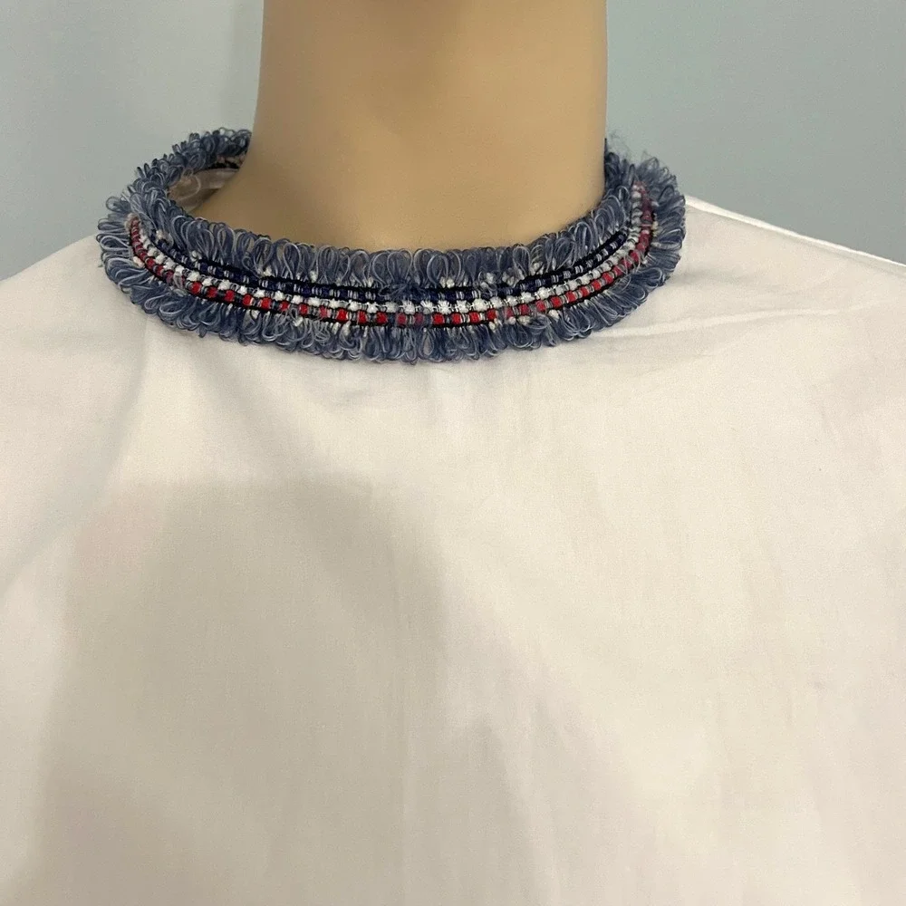 Few Moda White Ruffle Sleeve Boho Top‎ Cotton Blouse Small New - Picture 7 of 10